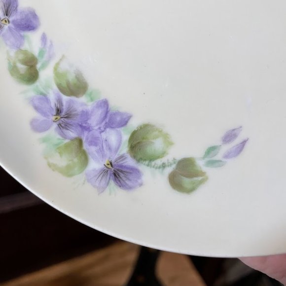 Set of 4 MZ Austria Hand Painted Salad Dessert Plates Daisy Columbine Wild Rose - Picture 10 of 12